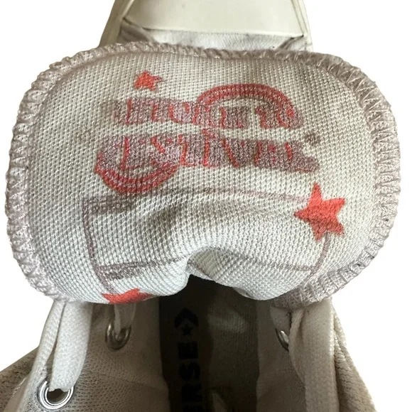 CONVERSE Chuck Taylor All Star Lift Platform Sneakers Floral Embroidery Sz 7.5 - Picture 10 of 12